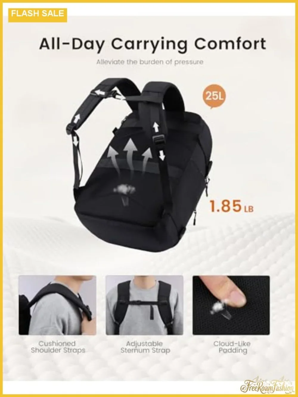 Travel Backpack for Women Men, 25L Airline Approved Carry On, Lightweight with